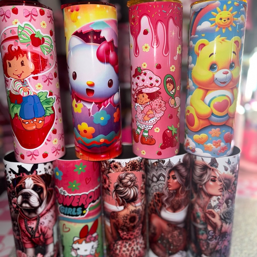 Colorful Cartoon and Tattoo Art Tumblers 20oz Stainless Steel!